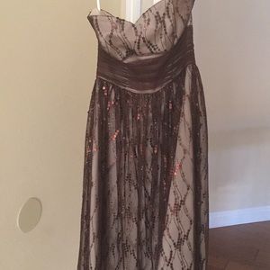 Brown staples sequence dress